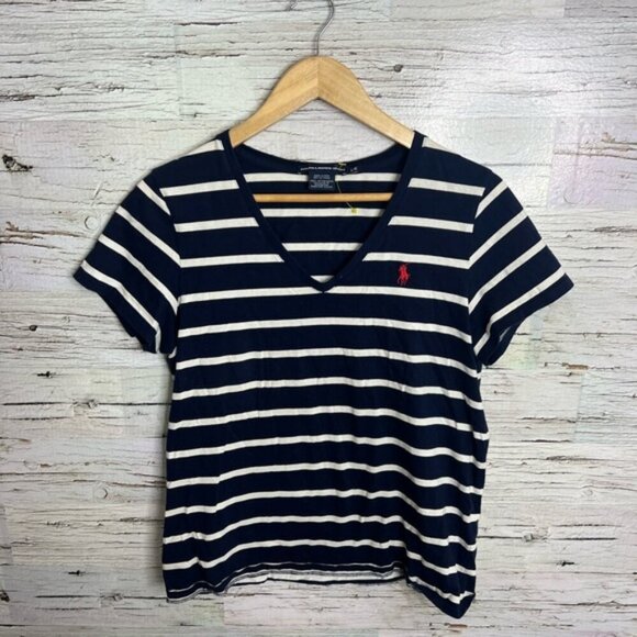 Ralph Lauren Tops - Ralph Lauren sport striped tee shirt blue navy white size  large